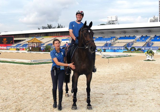 Il cavaliere di Fénis Andrea Vigon vicino alla medaglia di bronzo