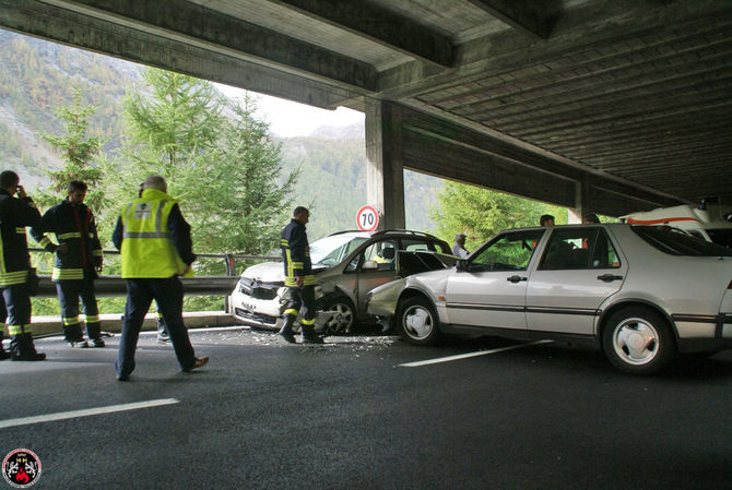 Incidente stradale sotto il Tunnel del Gran San Bernardo