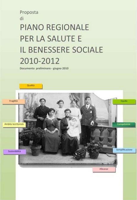 La giunta regionale licenzia il Piano regionale per la salute e il benessere sociale 2010-2012