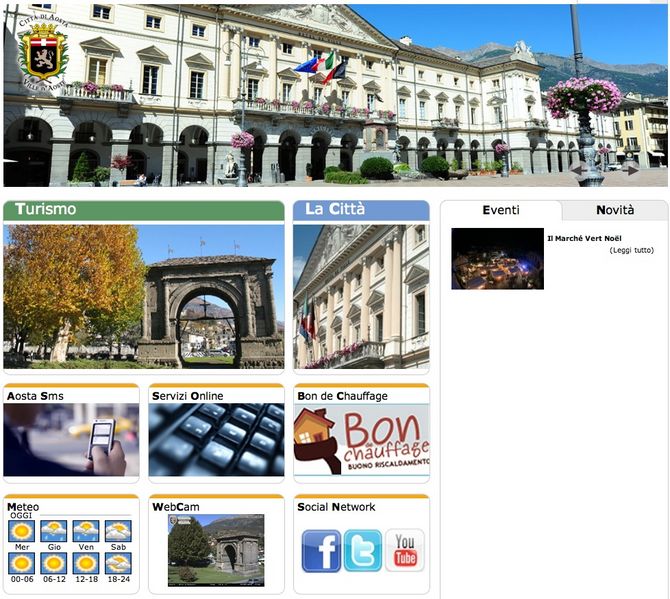Online il nuovo portale del Comune di Aosta: “un biglietto da visita virtuale della città”