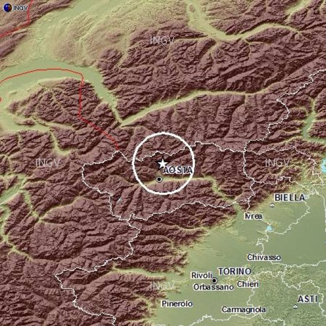 Registrata una scossa di terremoto in Valle d’Aosta