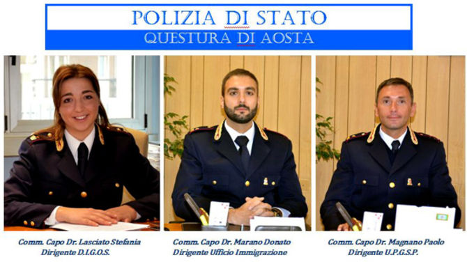 Due nuovi Commissari alla Questura di Aosta