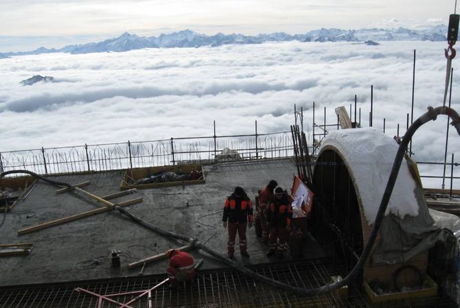 “Il Cantiere tra le nuvole”: immagini dal cantiere delle nuove Funivie de Monte Bianco