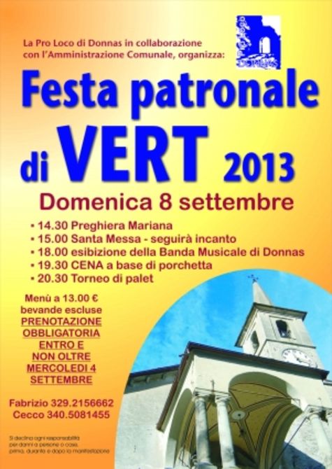 Domenica Vert in festa per il Patrono