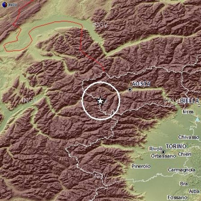 Terremoto di magnitudo 2.1 a Valgrisenche