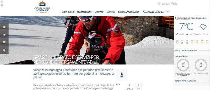 “Montagna per tutti”, su internet l’offerta di Courmayeur per persone con disabilità