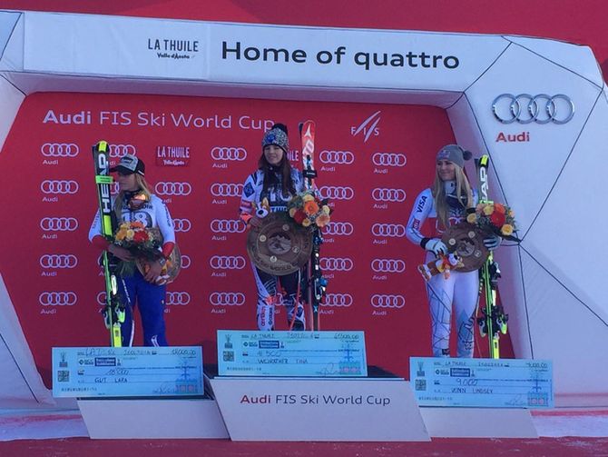 Weirather, Gut e Vonn sul podio di La Thuile. Ottimo sesto posto per Brignone