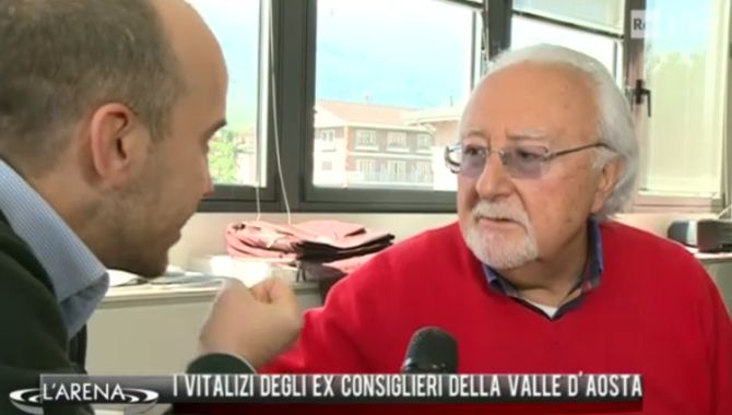 I vitalizi degli ex consiglieri regionali a “L’Arena” di Rai1. Milanesio: “Io non ci rinuncio”