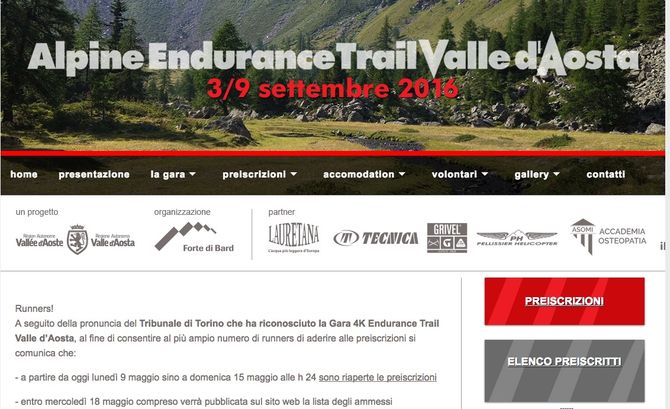 4k Alpine Endurance Trail, sono riaperte le preiscrizioni. Sorteggio entro il 18 maggio