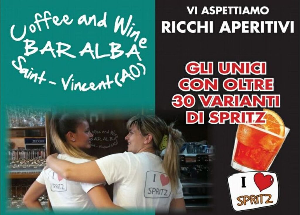 Nel cuore di Saint-Vincent una spritzeria con più di 30 spritz: è il Bar Alba