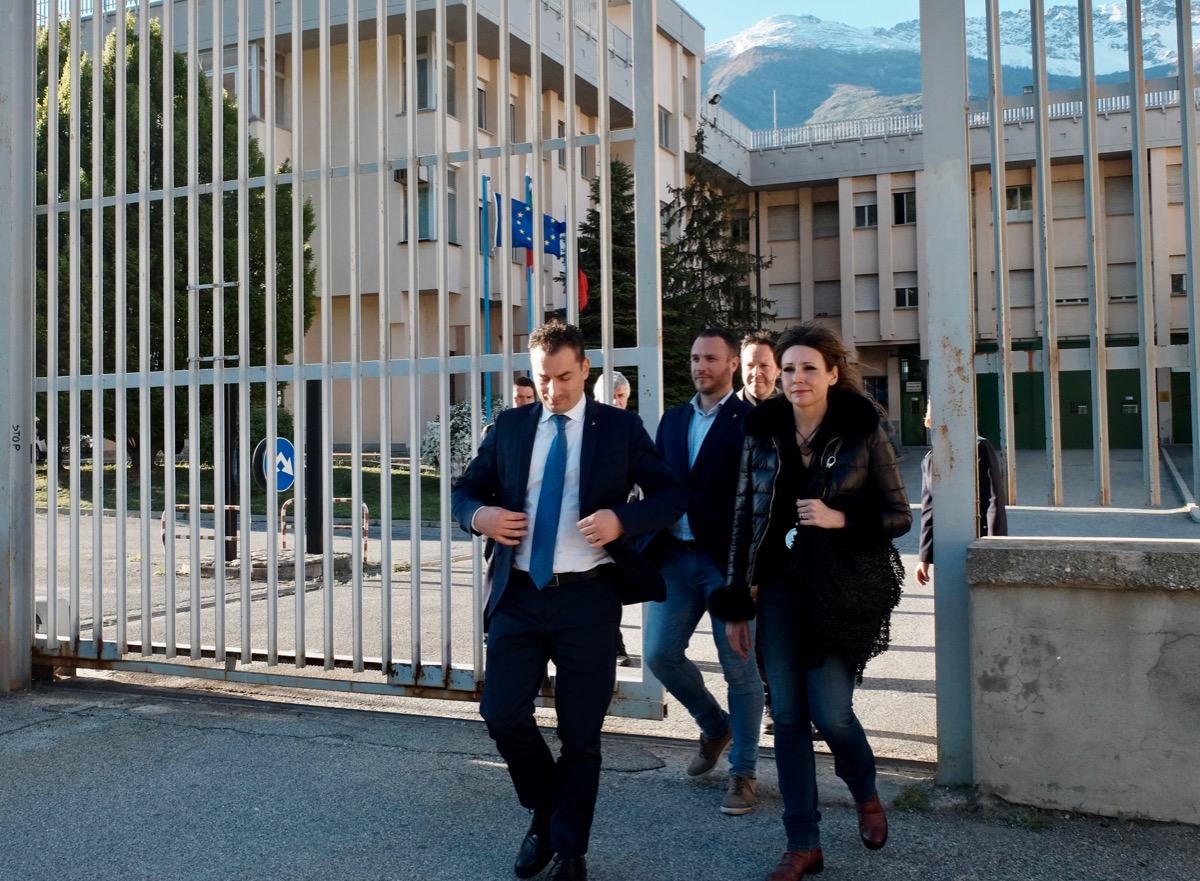 Il sottosegretario Jacopo Morrone e la delegazione della Lega Vda