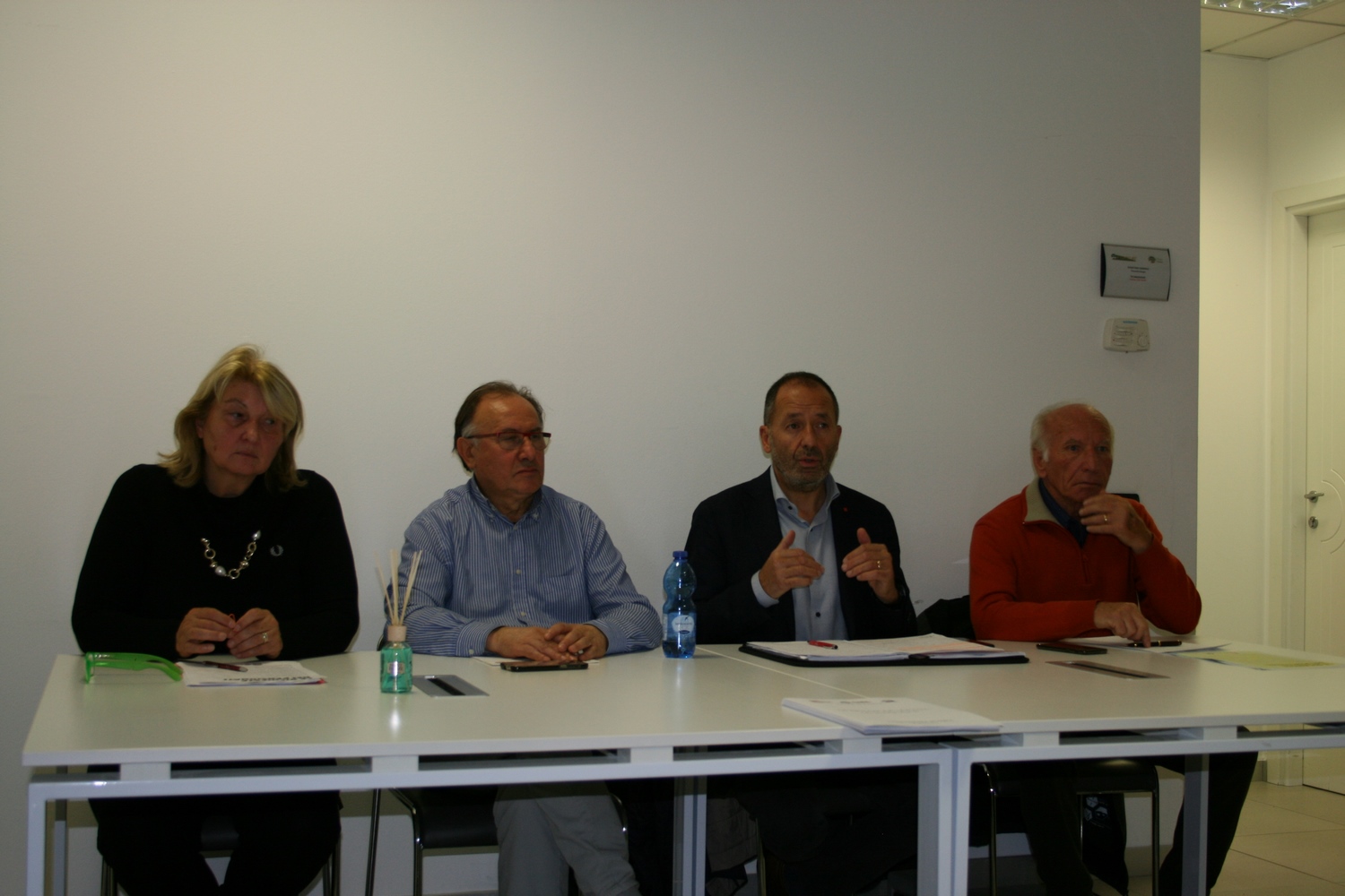 Ramira Bizzotto (Uil), Vincenzo Albanese (Cisl), Domenico Falcomatà (Cgil), Aldo Cottino (Savt)