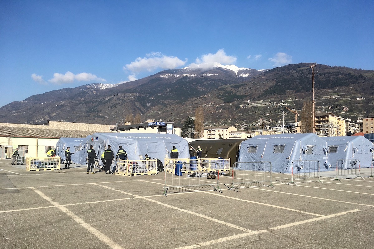 L'ospedale da campo ad Aosta