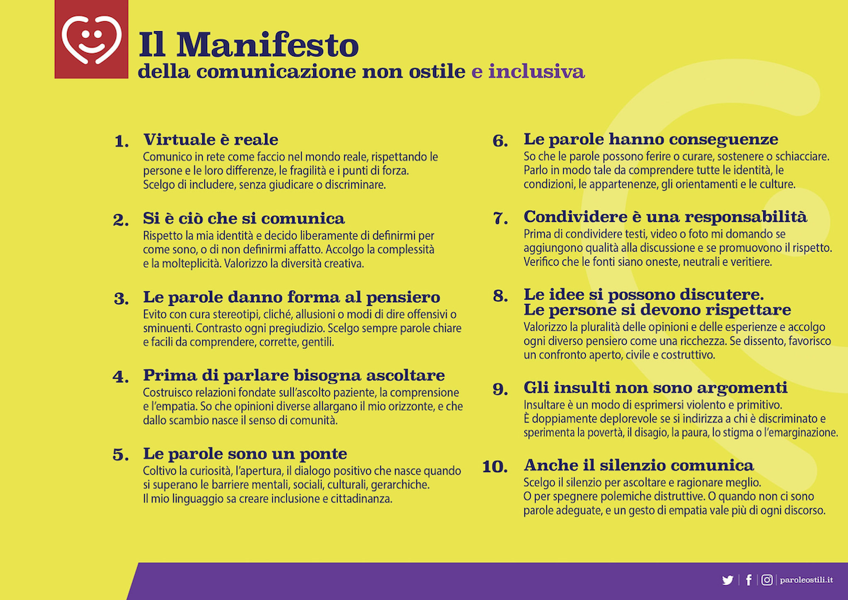 Il Manifesto della Comunicazione non ostile