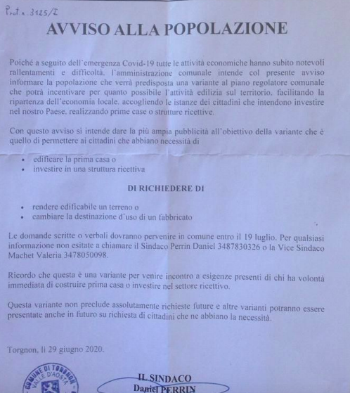 Torgnon, Legambiente VdA contro il comune: “Rilanciano la speculazione edilizia”