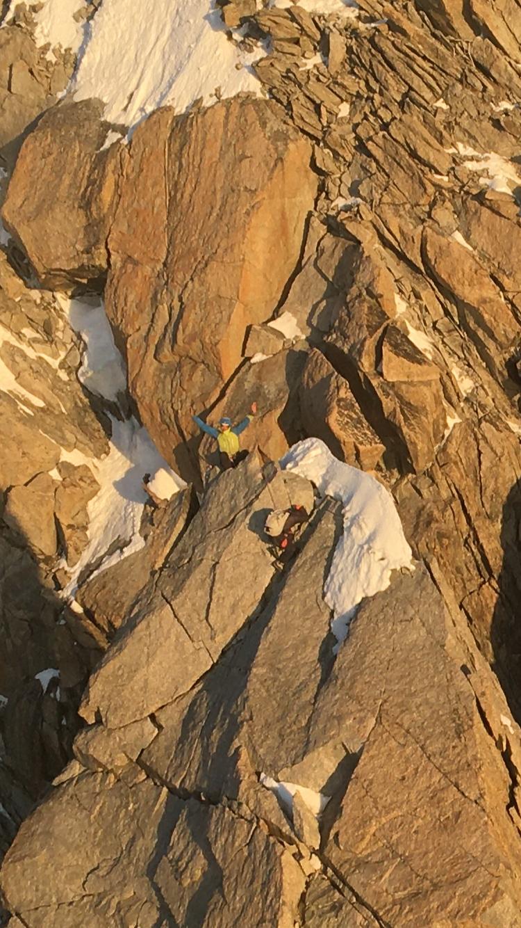 Gli alpinisti recuperati al Pilone Centrale del Freney