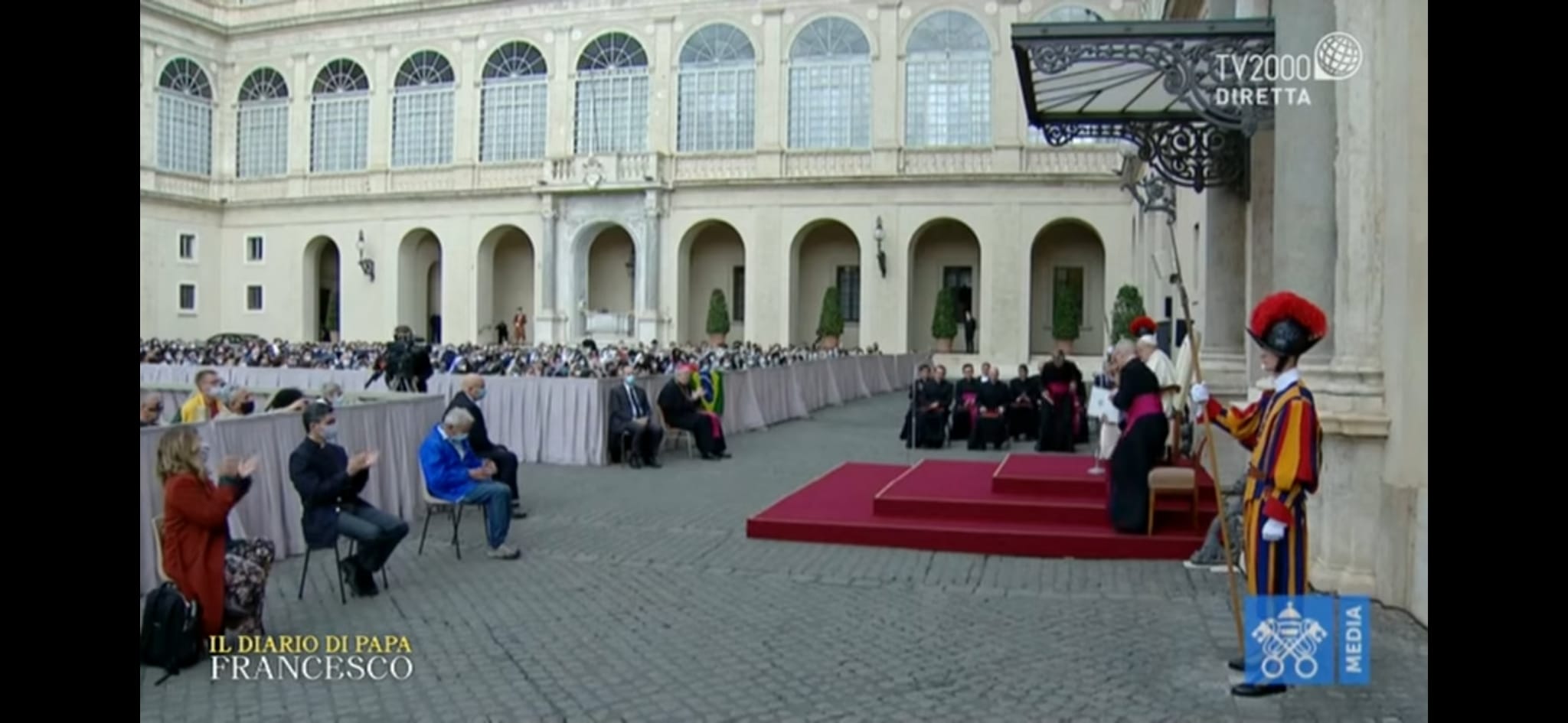 Claude Duverney all'udienza del Papa