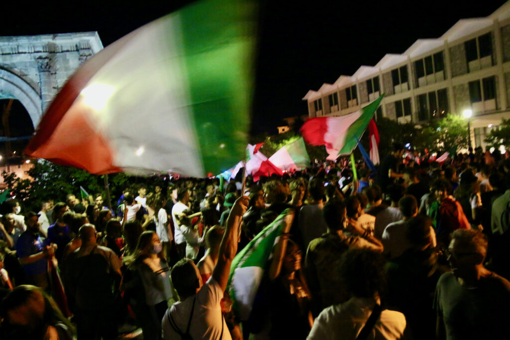 Festa per la vittoria dell'Italia