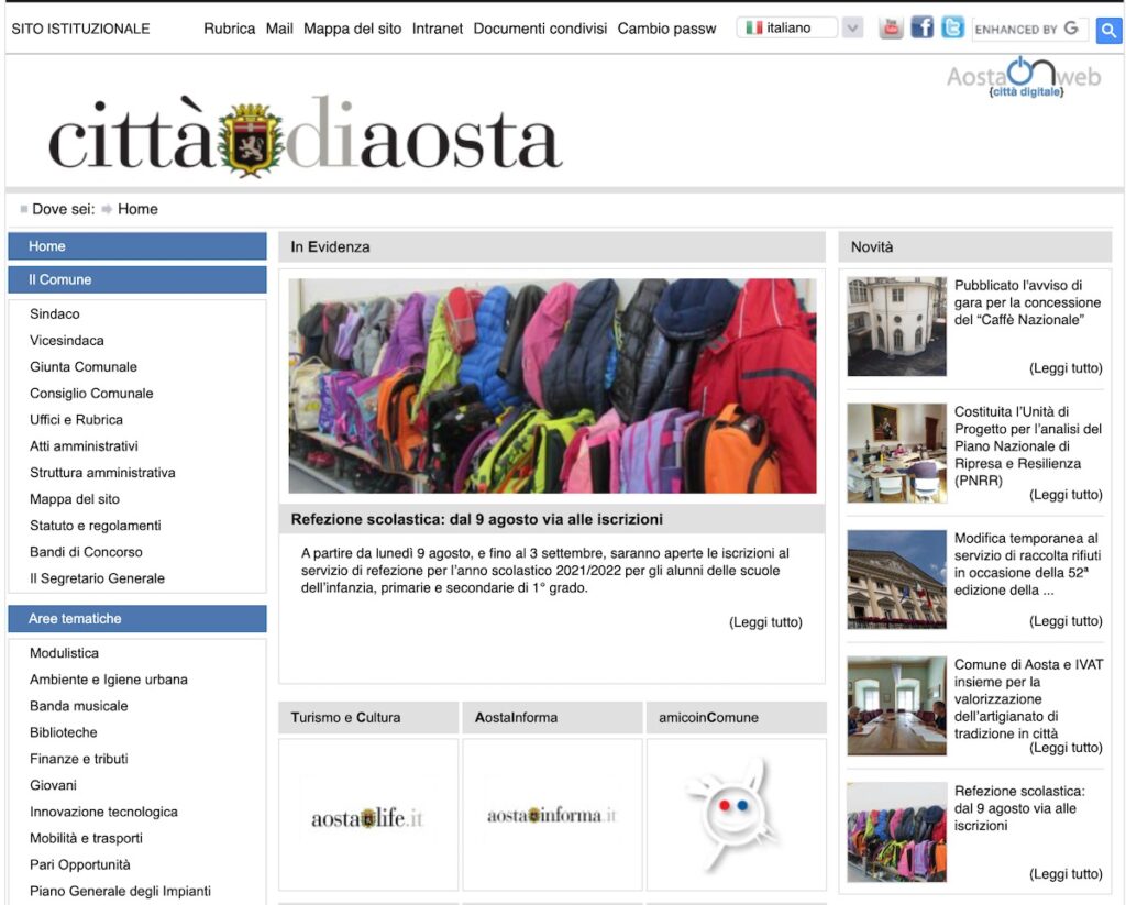Sei siti e un’app: come perdersi nel labirinto web del Comune di Aosta