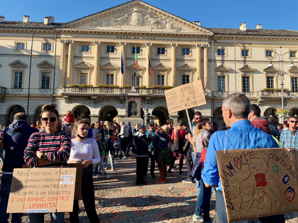 Manifestazione No Green Pass Aosta