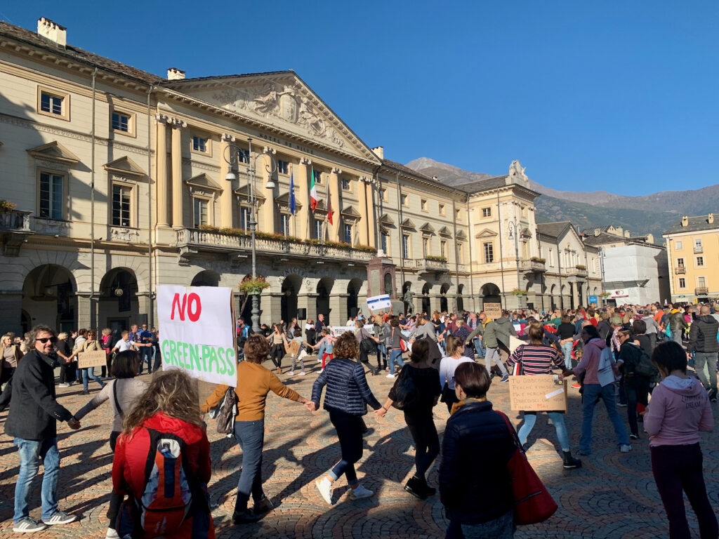 Manifestazione No Green Pass Aosta