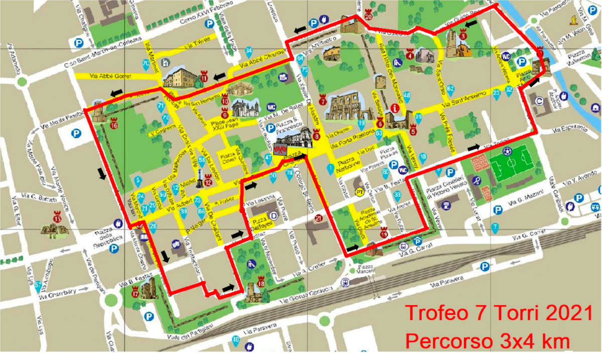 Il percorso della staffetta 3x4 km