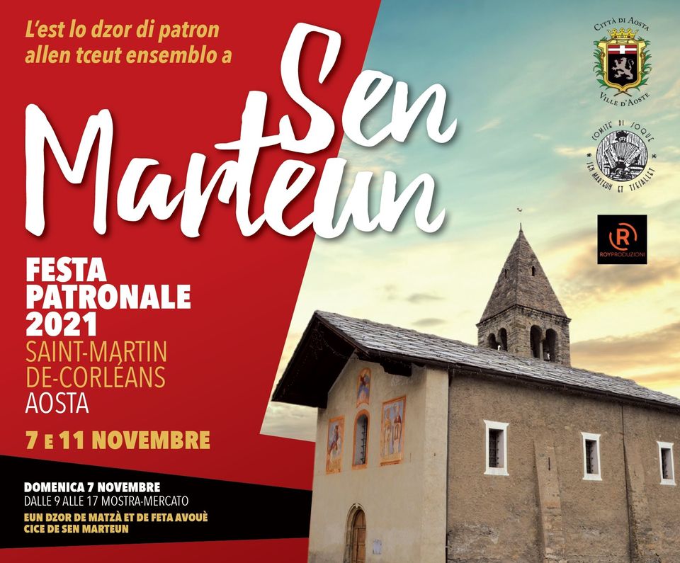 la locandina della festa patronale Saint-Martin-de-Corléan