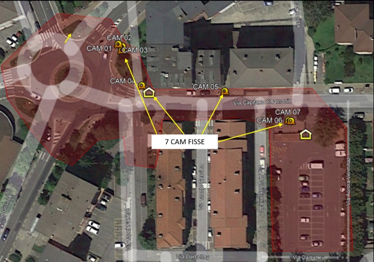 La copertura della videosorveglianza in quartiere Cogne