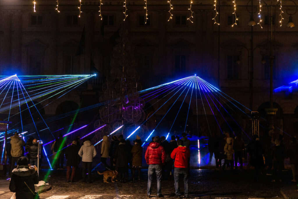 Il laser show di Capodanno in piazza Chanoux - Foto Studio Rosario