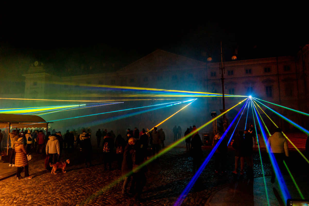 Il laser show di Capodanno in piazza Chanoux - Foto Studio Rosario