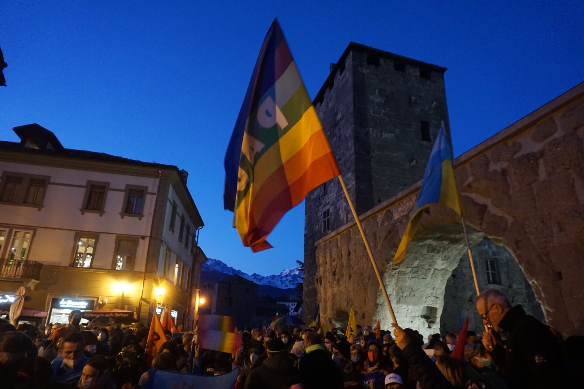 Manifestazione no alla guerra Ucraina - Russia Aosta