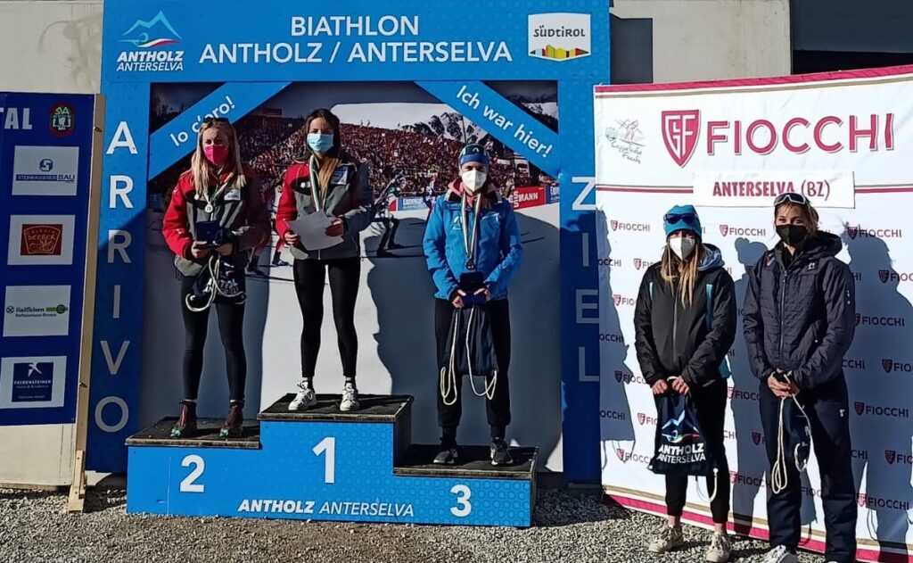 Podio femminile biathlon Anterselva