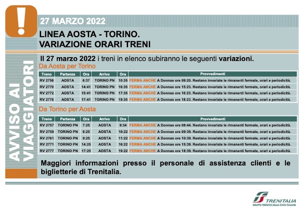 Treni ST ORSO Donnas v