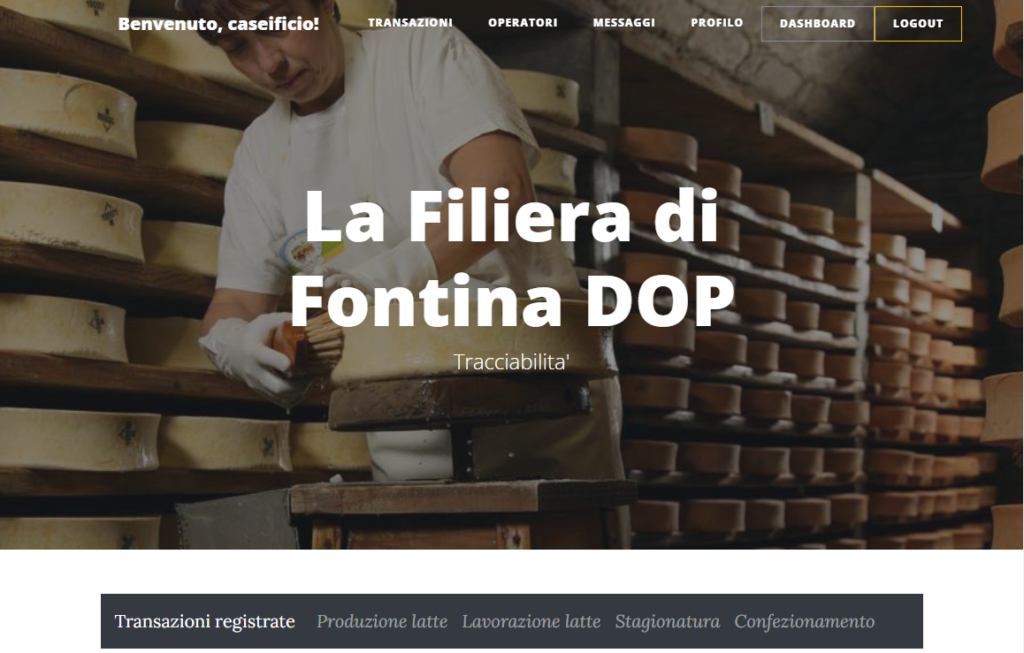 Transazioni di filiera Fontina DOP