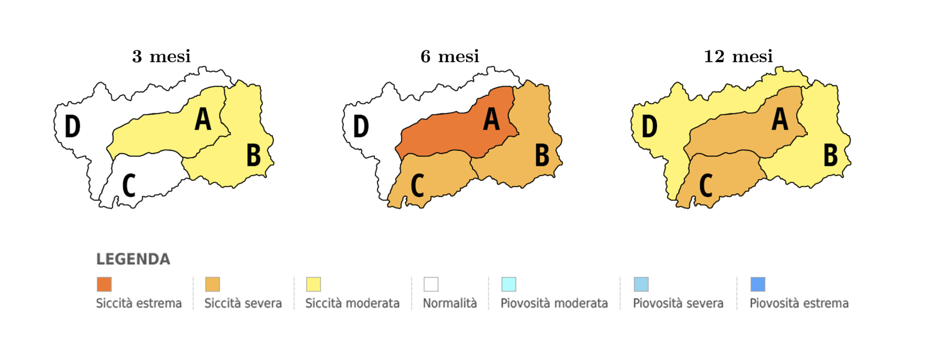 L'indice Spi a 3, 6 e 12 mesi