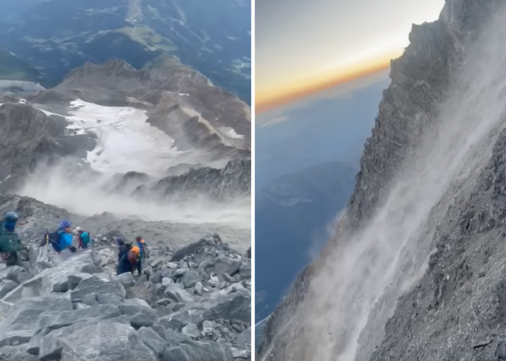 Crolli di massi sulla via normale per il Monte Bianco, in Alta Savoia sono sospese le ascese