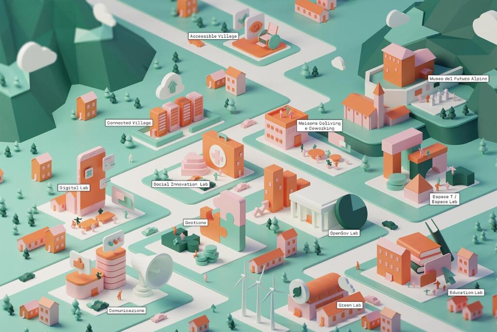 La mappa degli interventi del progetto "Agile Arvier"