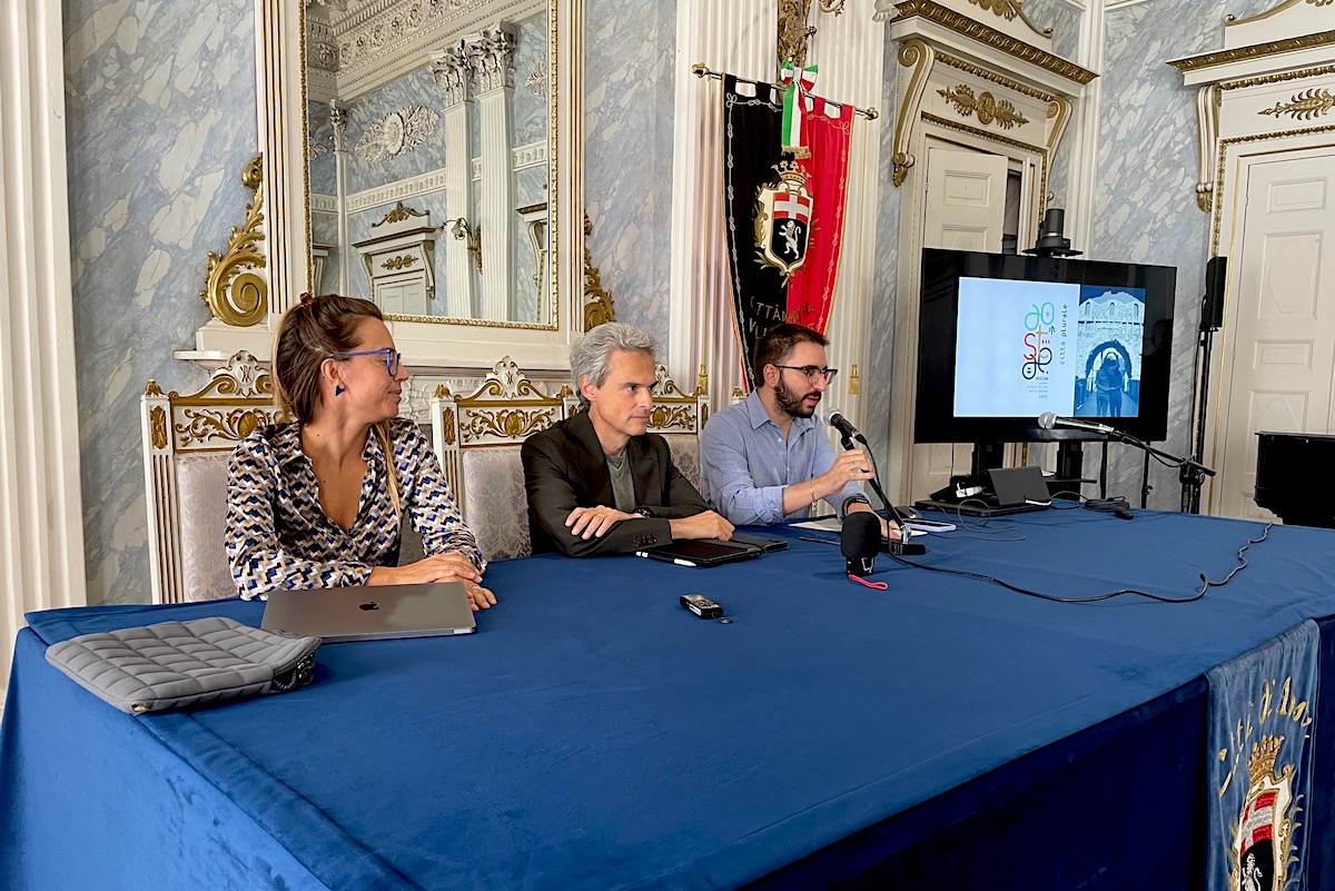 La presentazione del dossier di Aosta capitale italiana della cultura 2025. Da sx Di Pietro, Nuti e Tedesco 