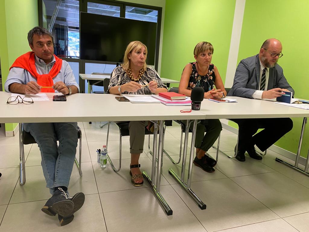 Conferenza stampa sindacati scuola - da sx Bolici, Demé, D'Agostino e Celi