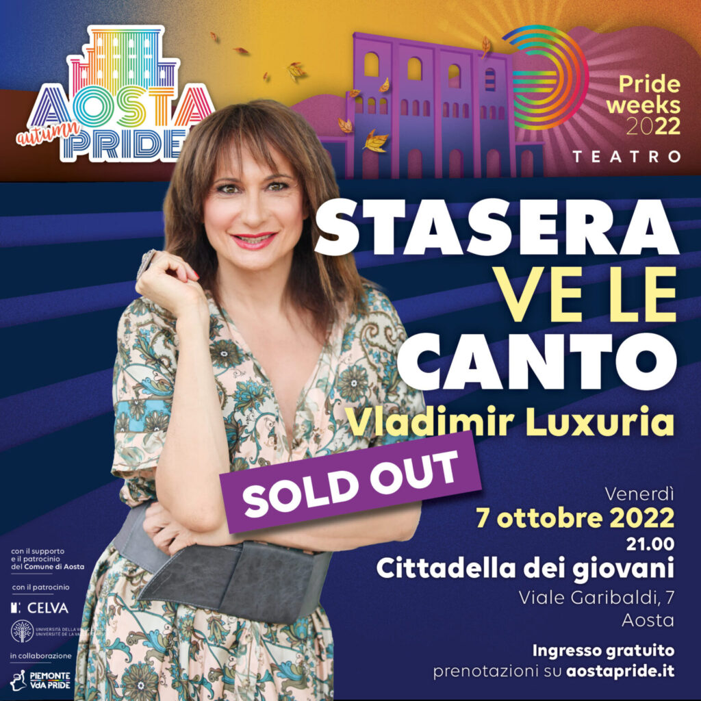 Aosta Pride evento Stasera ve le canto