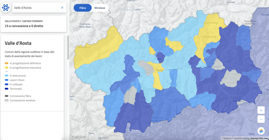 Stato dei lavori Banda Ultra Larga Vda
