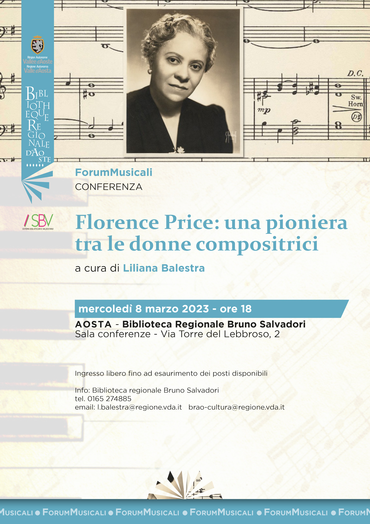 Locandina "Florence Price: una pioniera tra le donne compositrici"