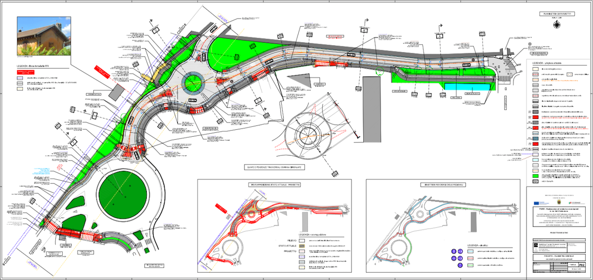 La planimetria del progetto per il parco del quartiere Dora