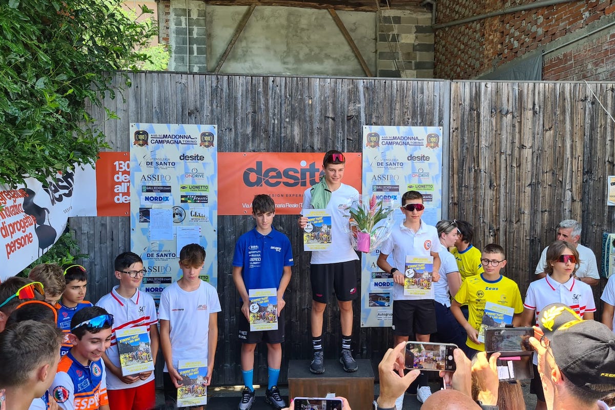 Il podio di Enea Bortolotti Barre al trofeo Pluto