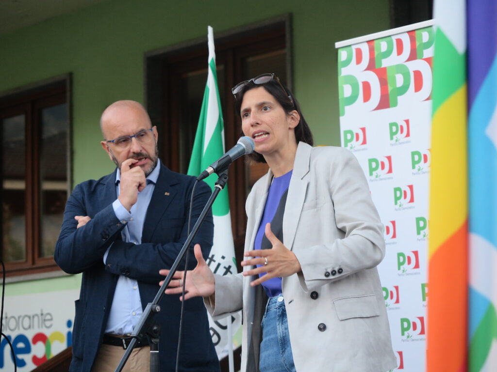 Mauro Berruto ed Elly Schlein Festa dell'Unità ad Aosta