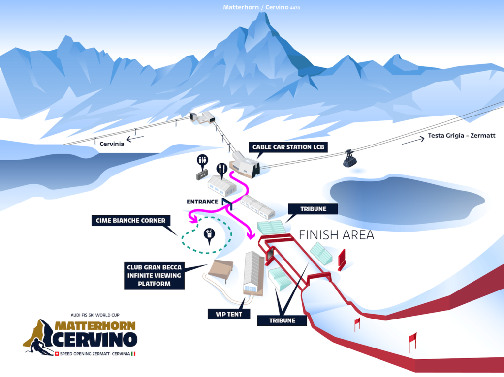 Finish area Matterhorn Cervino Speed Opening