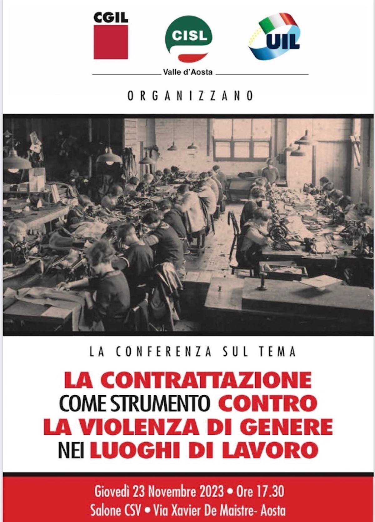 Locandina Violenza contro le donne - sindacati