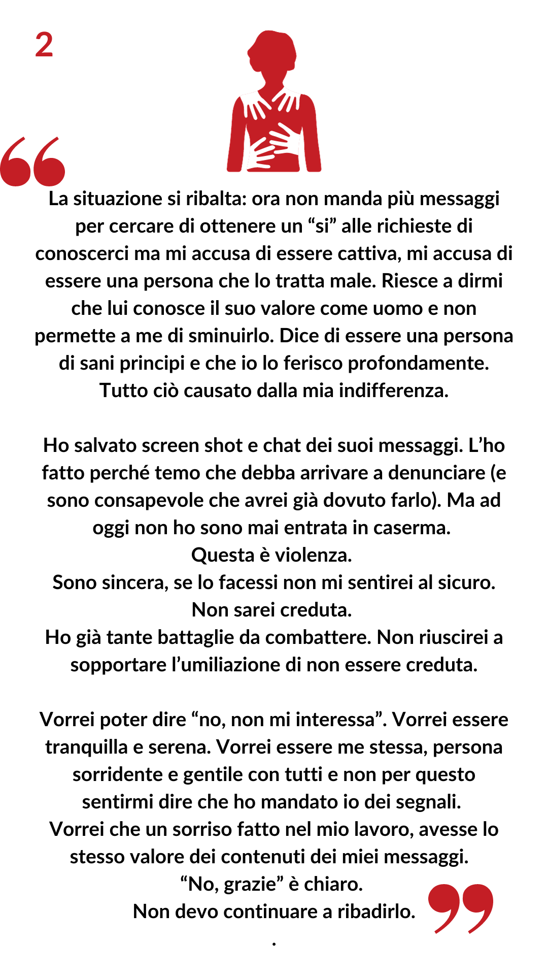 Violenza sulle donne testimonianza