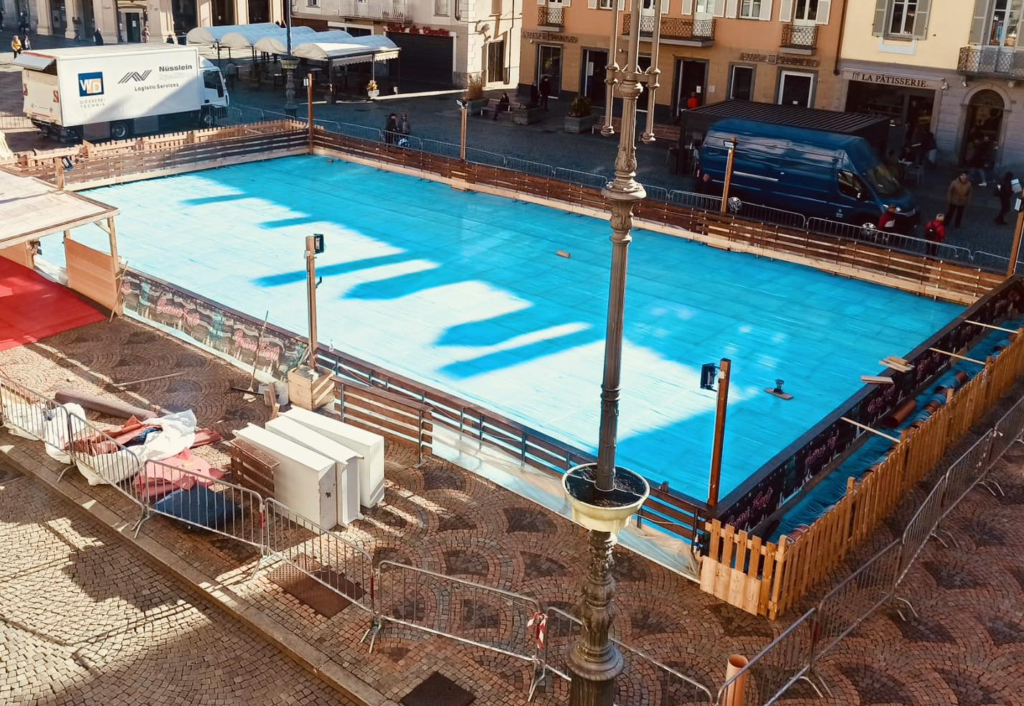 La pista di pattinaggio su ghiaccio si sposta vicino a piazza San Francesco