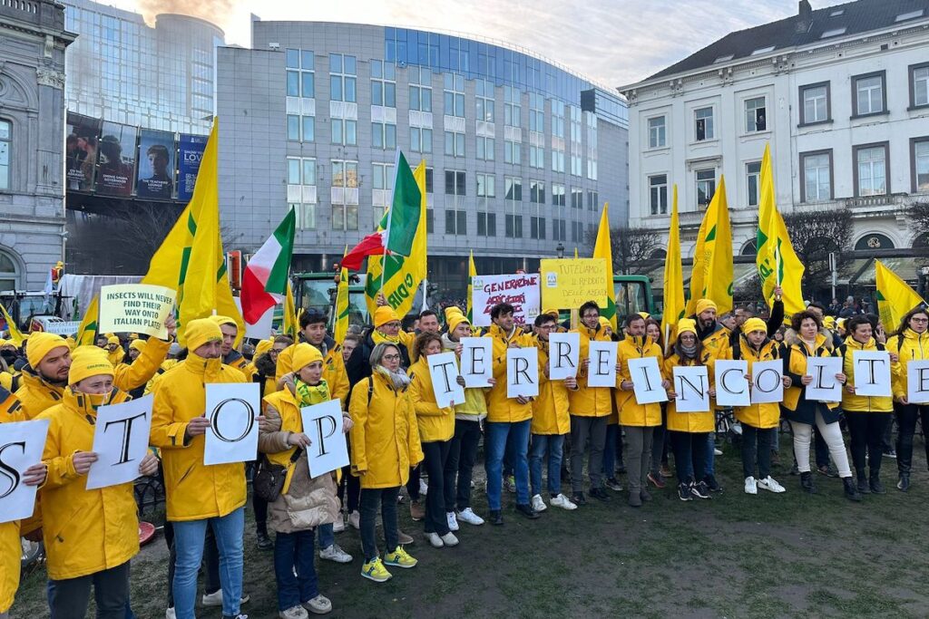 Coldiretti alla manifestazione degli agricoltori a Bruxelles